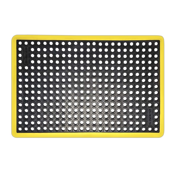 Rhino Mats K-Series Safety Tract Drainage Mat, Rubber, Drainage Holes, 2 ft W x 3 ft L, Black ST-2436BY - main